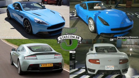 Dewbauchee Massacro e Aston Martin Vaquish do GTA V Online