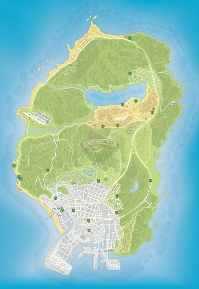 Mapa de lojas de conveniencia mercadinhos do GTA Online