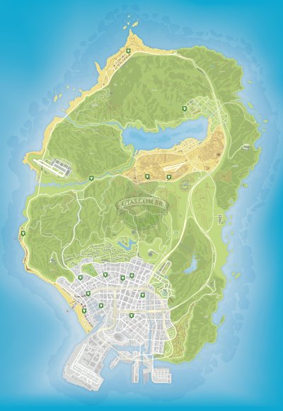 Mapa de lojas de roupas do GTA 5