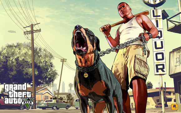 Artwork Franklin e Chop do GTA V