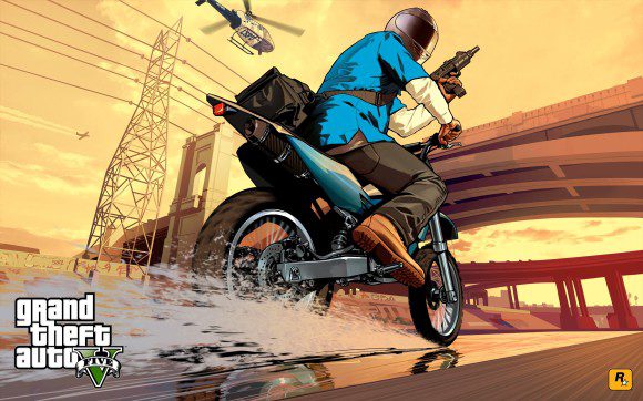 Artwork Franklin em moto no GTA V