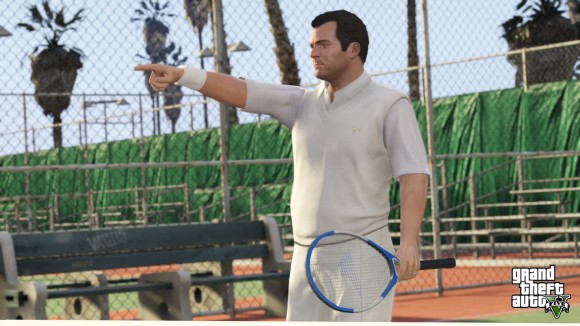 Michael jogando tênis no GTA V