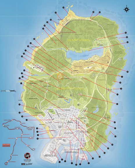 Mapa de fragmentos de cartas do GTA V