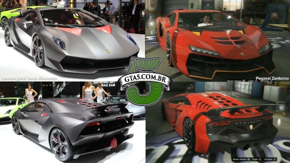 Pegassi Zentorno e Lamborghini Sesto Elemento do GTA V Online