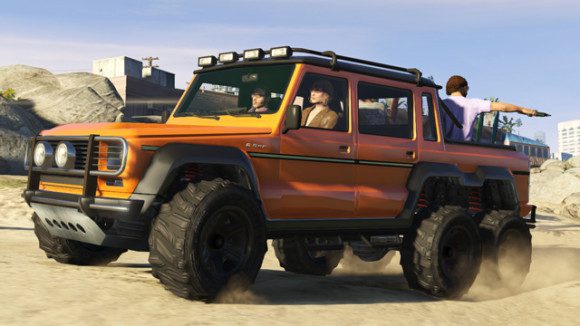 Dubsta 6x6 do GTA Online permite levar até 6 jogadores, inclusive na caçamba