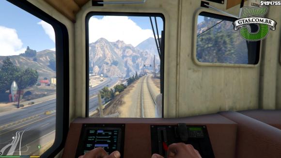 Dirigindo o trem no mod para dirigir o trem no GTA V