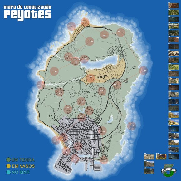 Mapa dos Peyotes do GTA 5